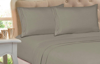 Thumbnail 4: Cathay Home Cathay Home Embroidered Microfiber Sheet Set 