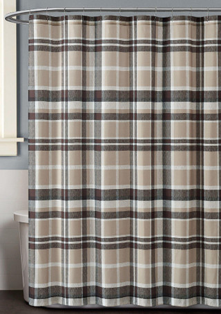 Thumbnail 1: Truly Soft Truly Soft Paulette Plaid Shower Curtain 
