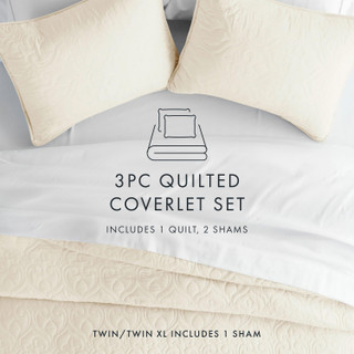 Thumbnail 25: Home Collections Home Collections Premium Soft Damask Quilted Coverlet Set 