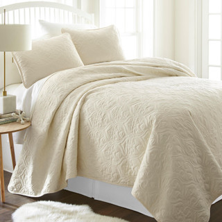 Thumbnail 3: Home Collections Home Collections Premium Soft Damask Quilted Coverlet Set 