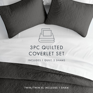 Thumbnail 29: Home Collections Home Collections Premium Soft Damask Quilted Coverlet Set 