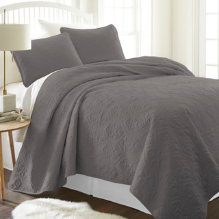 Thumbnail 3: Home Collections Home Collections Premium Soft Damask Quilted Coverlet Set 
