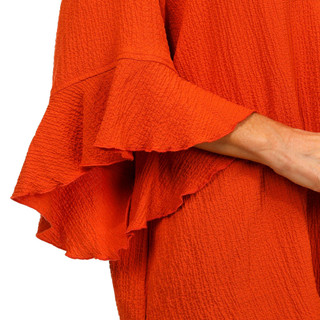 Thumbnail 3: Erin London Erin London Womens 3/4 Sleeve Ruffle Gauze Top 