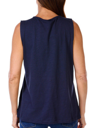 Thumbnail 3: Nautica Nautica Womens Sleeveless Embroidered Smocked Tank 