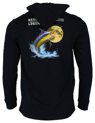 Thumbnail 2: REEL LEGENDS Reel Legends Mens Long Sleeve Seabreeze Cotton Hoodie 