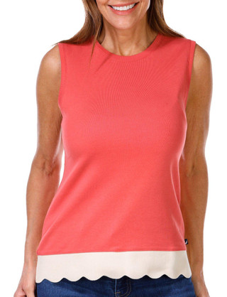 Thumbnail 4: Nautica Nautica Womens Sleeveless Scalloped Tank 
