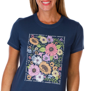 Thumbnail 2: Life is Good Life Is Good Womens Short Sleeve Beautiful Wildflowers Top 