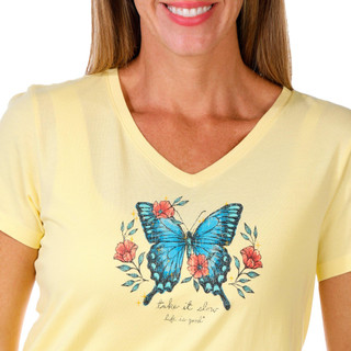Thumbnail 2: Life is Good Life Is Good Womens Short Sleeve Butterfly Top 