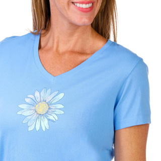 Thumbnail 2: Life is Good Life Is Good Womens Short Sleeve Breezy Daisy Top 