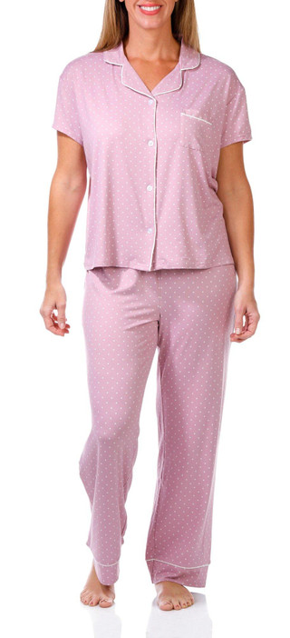 Thumbnail 4: Laura Ashley Laura Ashley Womens 2 Pc Polka Dot Sleepwear Pants Set 