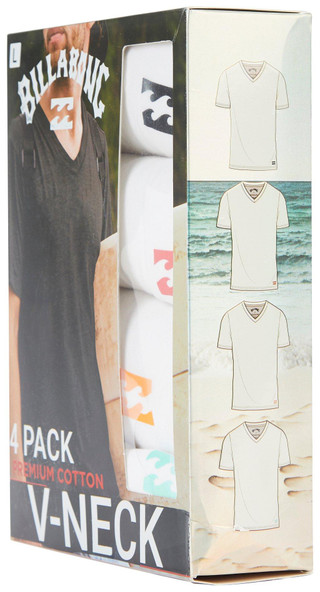 Thumbnail 3: BILLABONG Billabong Mens 4 Pk Cotton V-Neck T-Shirts 