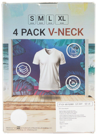 Thumbnail 2: BILLABONG Billabong Mens 4 Pk Cotton V-Neck T-Shirts 