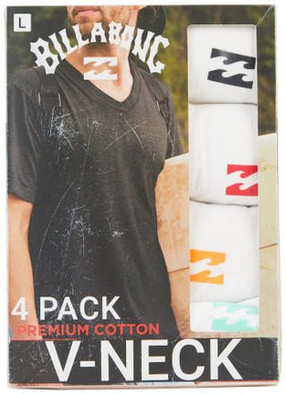 Thumbnail 1: BILLABONG Billabong Mens 4 Pk Cotton V-Neck T-Shirts 