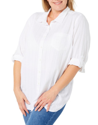 Thumbnail 3: Dash Dash Plus 3/4 Sleeve Button Down Top 