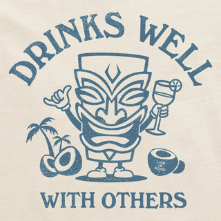 Thumbnail 2: Life is Good Life Is Good Mens Tiki Drinks Graphic T-Shirt 
