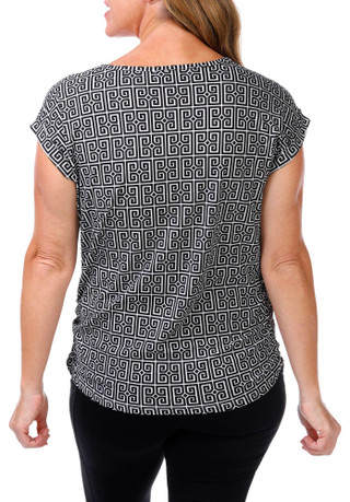 Thumbnail 3: Vintage Rose Vintage Rose Womens Short Sleeve Print Top 