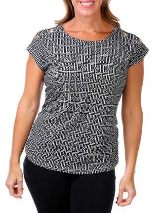Thumbnail 1: Vintage Rose Vintage Rose Womens Short Sleeve Print Top 