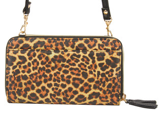 Thumbnail 2: BUXTON Buxton Leopard Vegan Leather Organizer Wristlet Wallet 