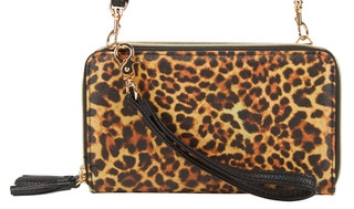 Thumbnail 4: BUXTON Buxton Leopard Vegan Leather Organizer Wristlet Wallet 
