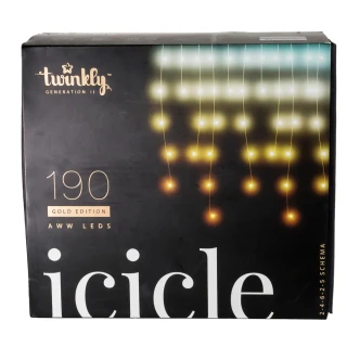 Thumbnail 1: Kurt Adler Kurt Adler Twinkly 190-Light AWW LED Icicle Light Set 