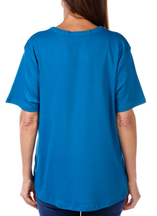 Thumbnail 3: Coral Bay Coral Bay Womens Solid Short Sleeve Henley Top 