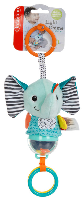 Thumbnail 1: Infantino Infantino Baby 11 in Light & Chime Sensory Rattle Elephant 