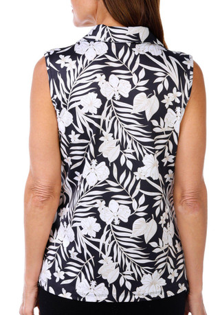 Thumbnail 3: Coral Bay Golf Coral Bay Golf Womens Sleeveless Orchid & Palms Top 