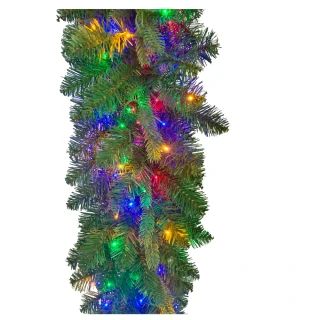 Thumbnail 2: Kurt Adler Kurt Adler 9 Ft. Prelit Multicolored LED Noble Fir Garland 