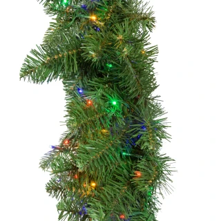 Thumbnail 5: Kurt Adler Kurt Adler 9 Ft. Prelit Multicolored LED Noble Fir Garland 