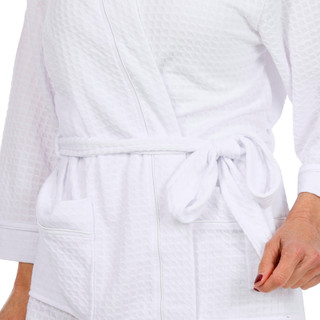 Thumbnail 2: Jasmine Rose Jasmine Rose Womens 36 in Houndstooth Kimono Wrap Robe 