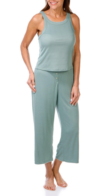 Thumbnail 1: JACLYN Jaclyn Womens 2 Pc Tank & Pants Pajama Set 