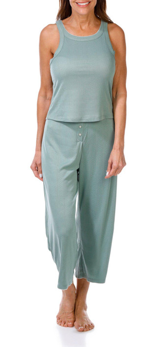 Thumbnail 4: JACLYN Jaclyn Womens 2 Pc Tank & Pants Pajama Set 