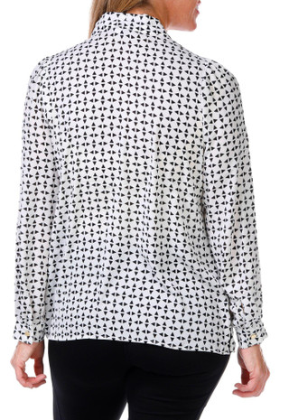 Thumbnail 3: NINE WEST Nine West Womens Long Sleeve Button Down Top 