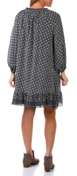 Thumbnail 3: MAX STUDIO Max Studio Womens Long Sleeve Georgette Retro Dot Dress 
