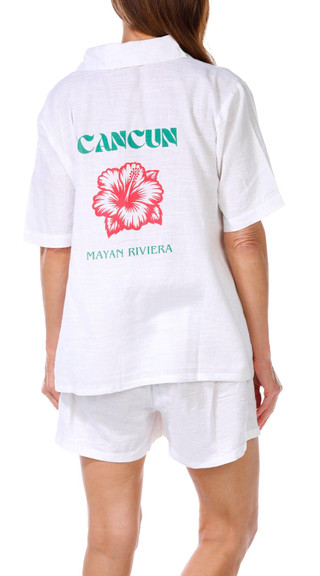 Thumbnail 2: Club Z Club Z Womens 2 Pc Cancun Shorts Swim Cover Up Set 