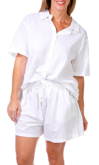 Thumbnail 4: Club Z Club Z Womens 2 Pc Cancun Shorts Swim Cover Up Set 