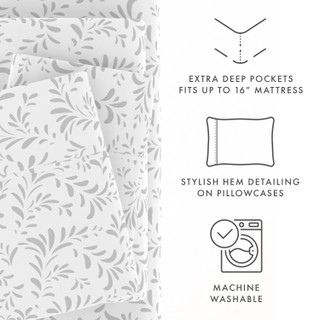 Thumbnail 33: Home Collections Home Collections Premium Ultra Burst Of Vines Sheet Set 