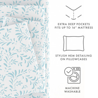 Thumbnail 34: Home Collections Home Collections Premium Ultra Burst Of Vines Sheet Set 