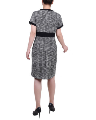 Thumbnail 3: NY COLLECTION NY Collection Womens Short Sleeve Tweed Dress 