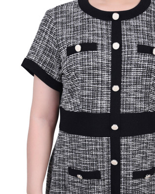 Thumbnail 4: NY COLLECTION NY Collection Womens Short Sleeve Tweed Dress 