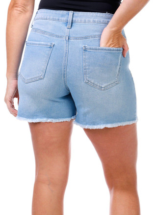 Thumbnail 3: Express Womens Denim Mid-Rise Shorts 