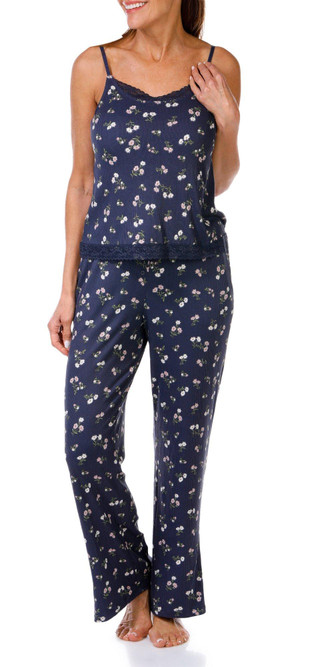 Thumbnail 4: JACLYN Jaclyn Womens 2 Pc Lace Tank & Pants Pajama Set 