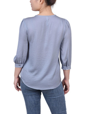 Thumbnail 2: NY COLLECTION NY Collection Womens Missy Elbow Sleeve Satin Blouse 
