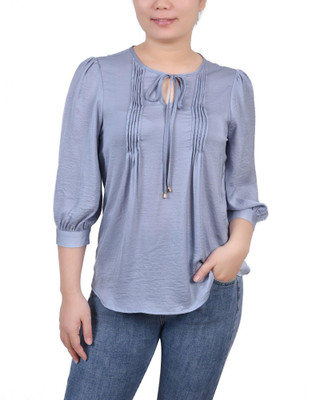 Thumbnail 1: NY COLLECTION NY Collection Womens Missy Elbow Sleeve Satin Blouse 