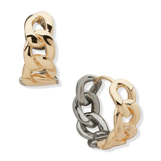 Thumbnail 1: NINE WEST Nine West Link Style Huggie Earrings 