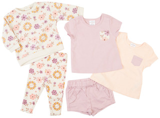 Thumbnail 1: PETIT LEM Petit Lem's Baby Girls 5 Pc Floral Shorts & Leggings Set 