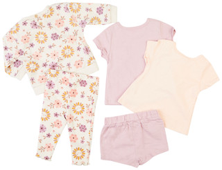 Thumbnail 2: PETIT LEM Petit Lem's Baby Girls 5 Pc Floral Shorts & Leggings Set 