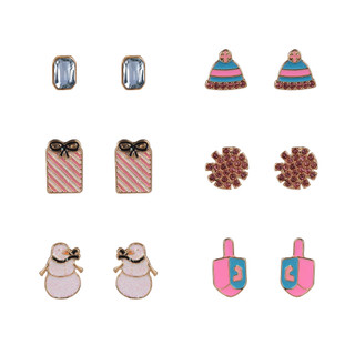 Thumbnail 1: Hallmark Hallmark 6 Pk Hanukkah Stud Earrings 