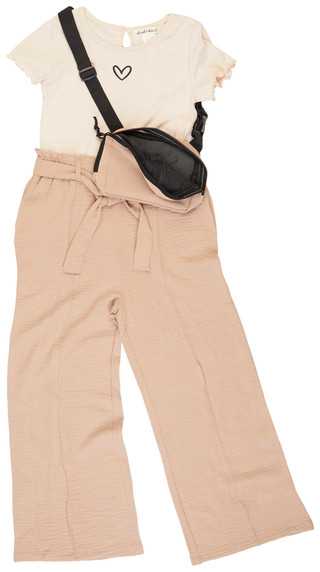 Thumbnail 3: Derek Heart Derek Heart Big Girls Short Sleeve Jumpsuit & Bag Set 