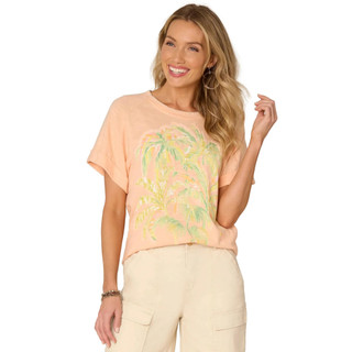 Thumbnail 1: Democracy Democracy Womens Embriodered Roll-Cuff Scoop Neck Tee 